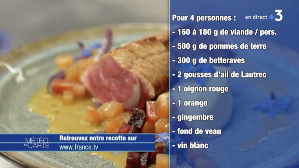 Recette en vidéo : pavés de veau, purée et poêlée de betteraves
