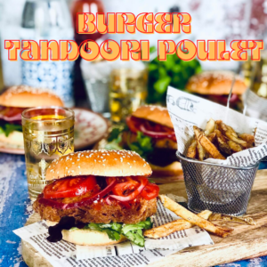 Le burger au poulet tandoori façon restaurant Lou Cantoun de bernard Gisquet