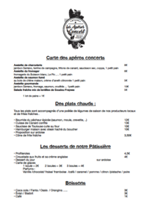 Carte des apéros concerts