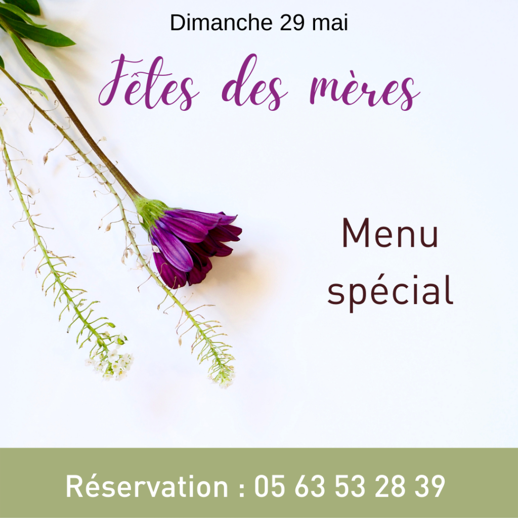 Fêtes des Mères menu du restaurant 2022