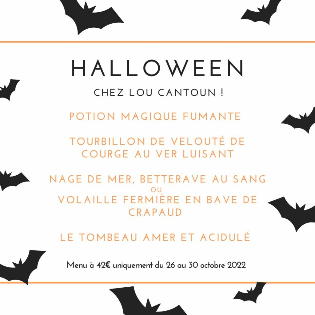 Menu d'Halloween chez Lou Cantoun, Albi, Gaillac, Cordes sur ciel
